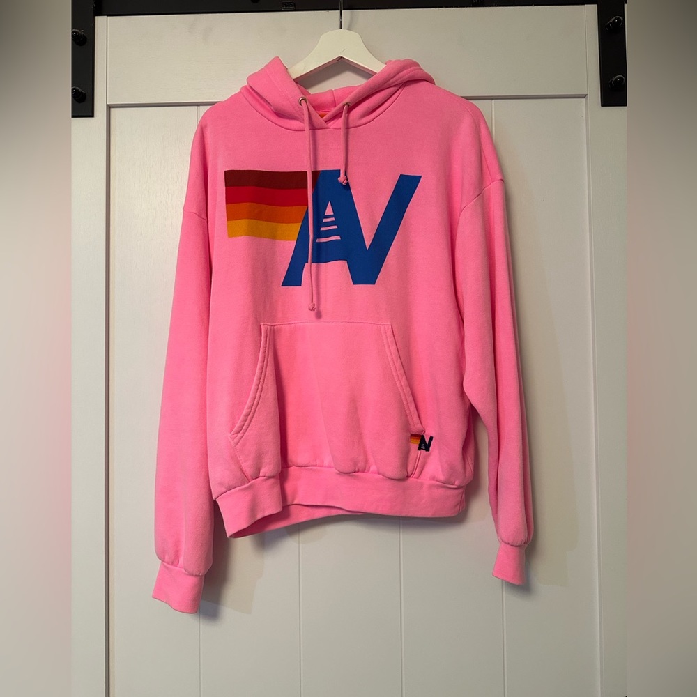 Aviator Nation neon pink hoodie sweater - Picture 4 of 4
